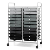 20 Drawers Rolling Storage Cart Studio Organizer-Black & Gray