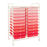 20 Drawers Rolling Storage Cart Studio Organizer-Pink