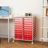 20 Drawers Rolling Storage Cart Studio Organizer-Pink