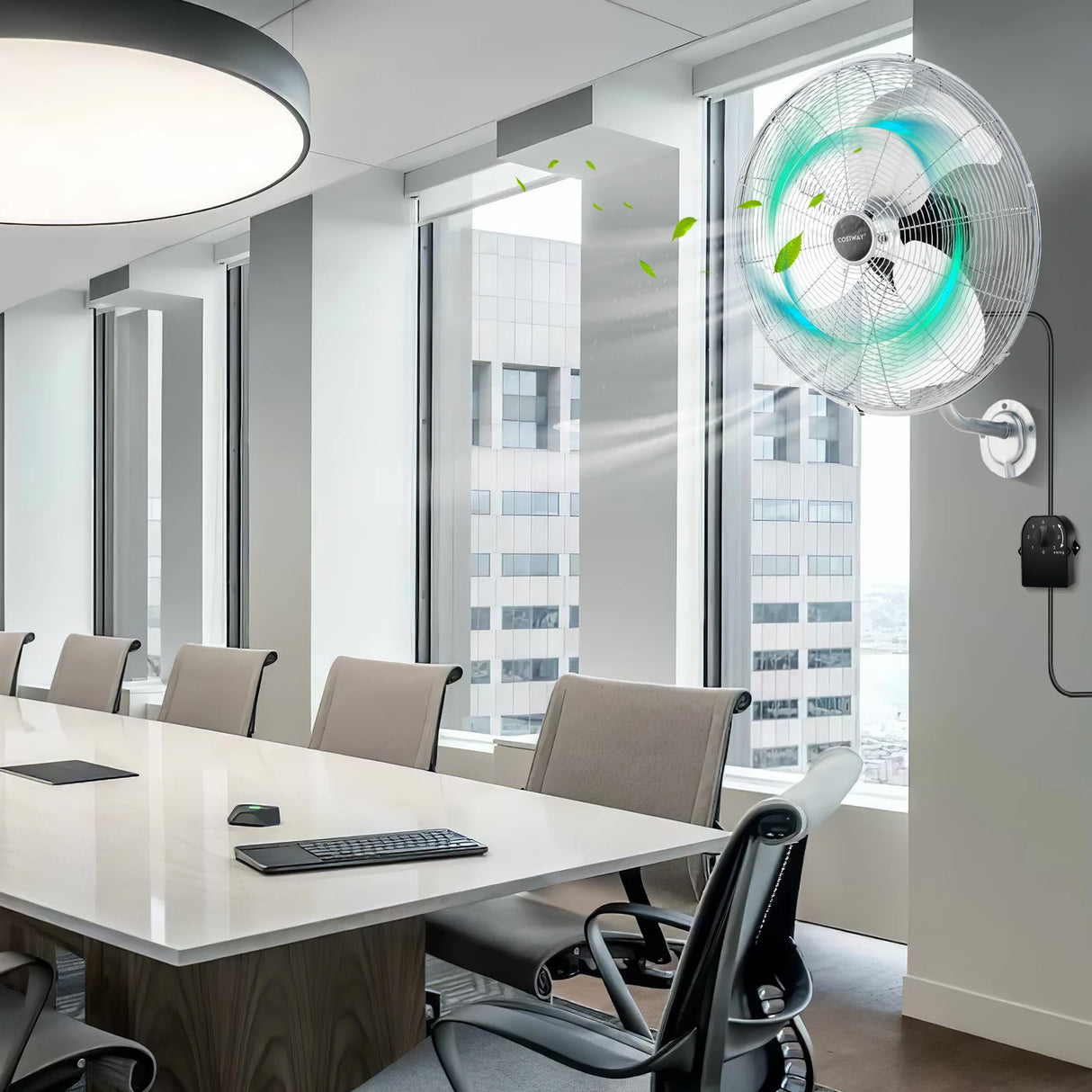 20 Inch Heavy Duty Metal Wall Mount Fan with 3 Fan Speeds-Silver