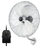 20 Inch Heavy Duty Metal Wall Mount Fan with 3 Fan Speeds-Silver
