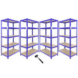 Monster Racking T-Rax Corner Shelving Unit & 4x 90cm Garage Storage Bays, Blue