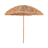 8 FT Thatched Tiki Umbrella with 8 Metal Ribs & 7-Tier Straw Top