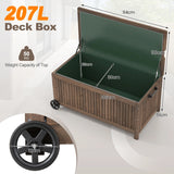 56-Gallon Wood Deck Box with Removable Waterproof PE Liner-Brown