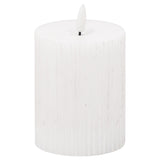 Luxe Collection Natural Glow 3x4 Textured Ribbed LED Candle