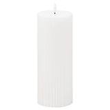 Luxe Collection Natural Glow 3.5x9 Texture Ribbed LED Candle