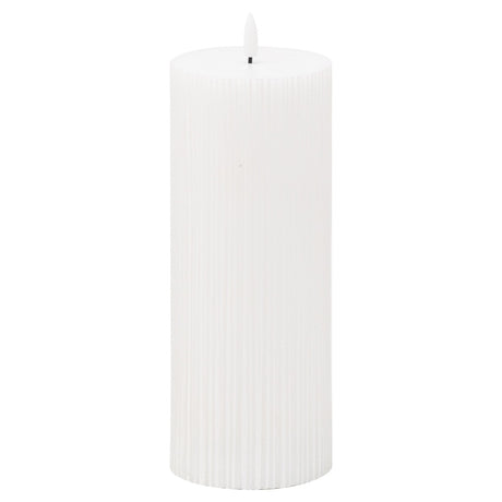 Luxe Collection Natural Glow 3.5x9 Texture Ribbed LED Candle