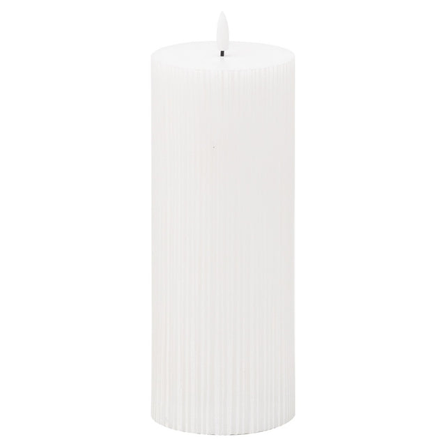 Luxe Collection Natural Glow 3.5x9 Texture Ribbed LED Candle