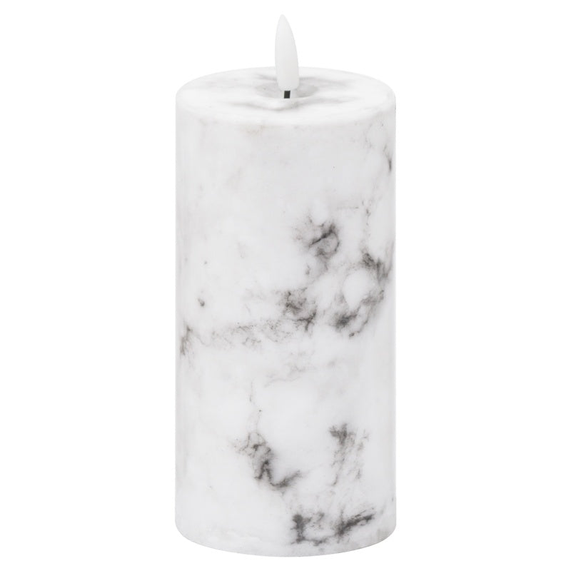 Luxe Collection Natural Glow 3x6 Marble Effect LED Candle