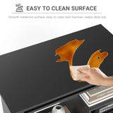 HOMCOM Compact Small Computer Table Wooden Desk Keyboard Tray Storage Shelf Modern Corner Table Home Office Black