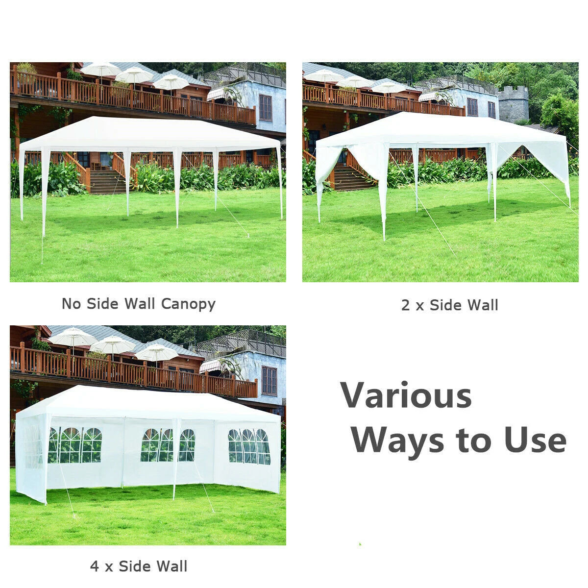 10 x 20 Feet Outdoor Party Wedding Canopy Tent with Removable Walls and Carry Bag