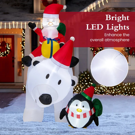 210 cm LED Lighted Xmas Inflatable Polar Bear with Shaking Head