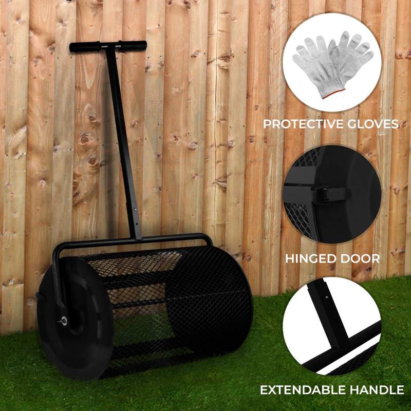 Compost & Peat Moss Spreader - Black