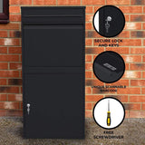 Black Anti-Theft Parcel Post Box XL