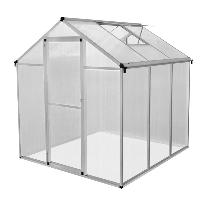 Polycarbonate Greenhouse 6ft x 6ft– Silver