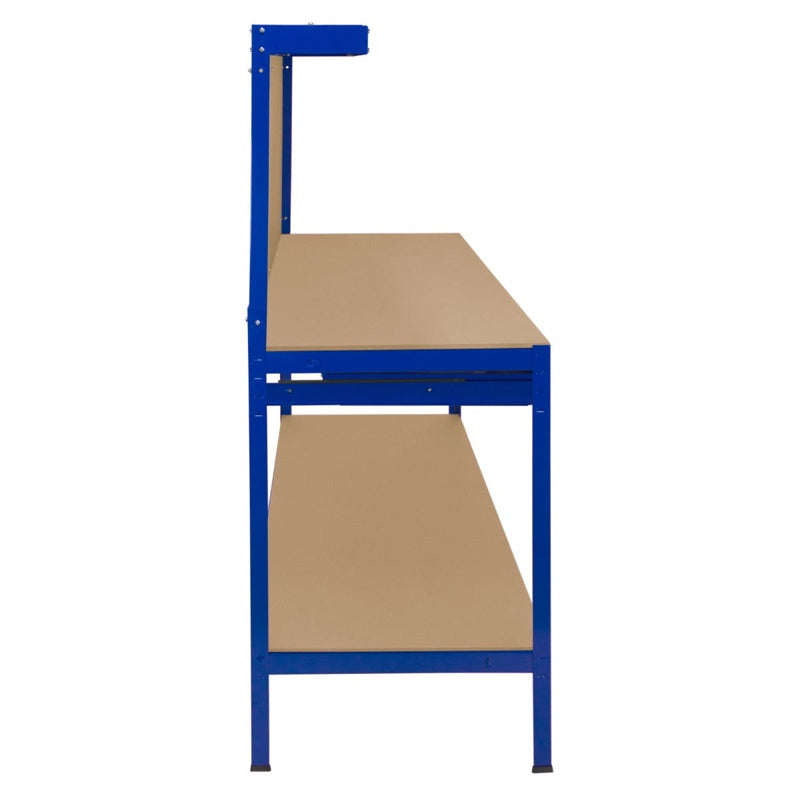 Workbench with Pegboard, Drawer & Light – Blue