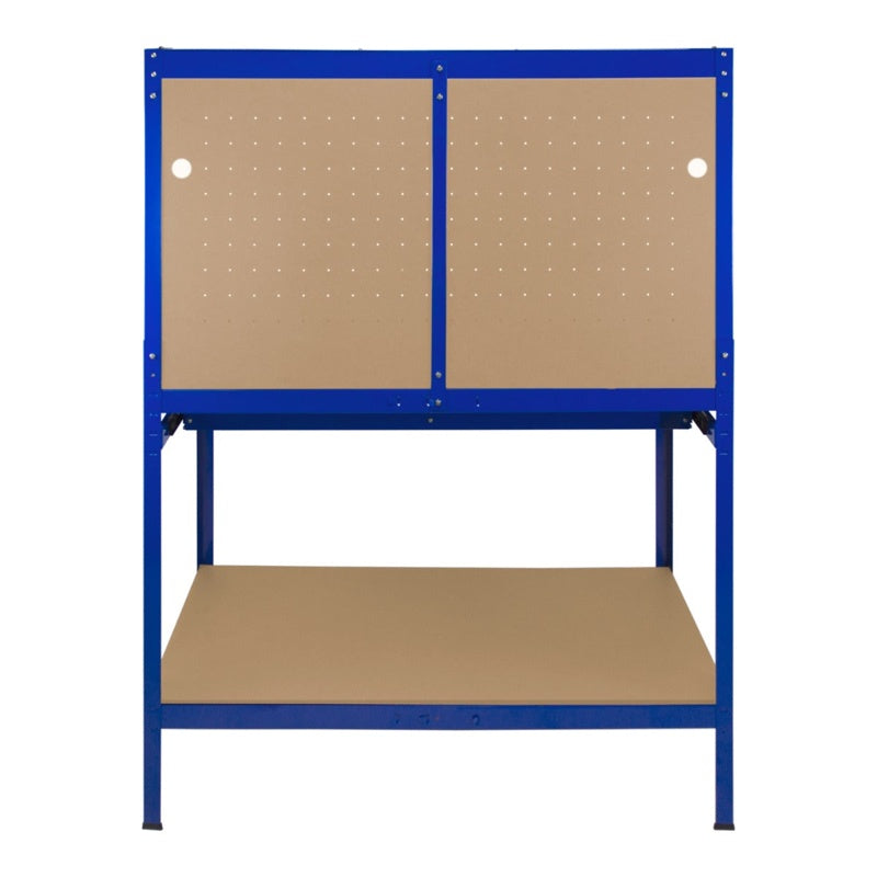 Workbench with Pegboard, Drawer & Light – Blue