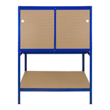 Workbench with Pegboard, Drawer & Light  Blue