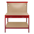 Workbench with Pegboard, Drawer & Light  Red
