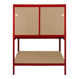 Workbench with Pegboard, Drawer & Light – Red