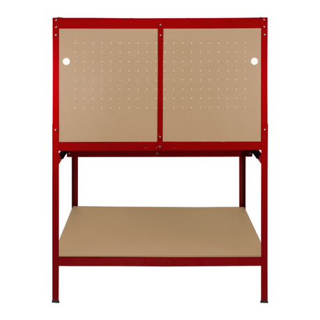 Workbench with Pegboard, Drawer & Light  Red