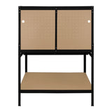 Workbench with Pegboard, Drawer & Light  Black