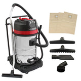 80L Industrial Vacuum, 4 Attachments & 3 Hoover Bags