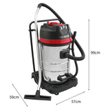 80L Industrial Vacuum, 4 Attachments & 3 Hoover Bags