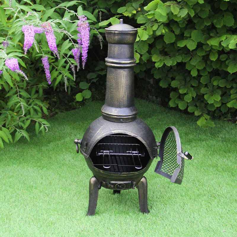 Cast Iron Chimenea & Union Jack Bunting