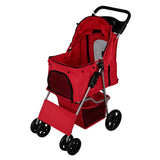 Pet Stroller with Rain Cover  Red