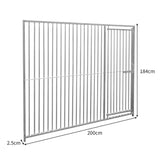 2m Dog Run Panel With Door  5cm Bar Spacing