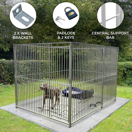 2m Dog Run Panel With Door  5cm Bar Spacing