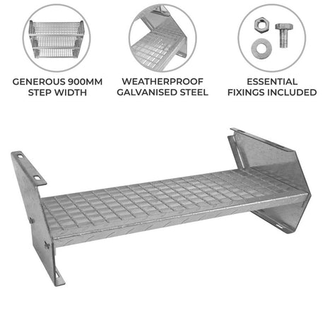 Additional Galvanised Steel Steps - 900mm Wide