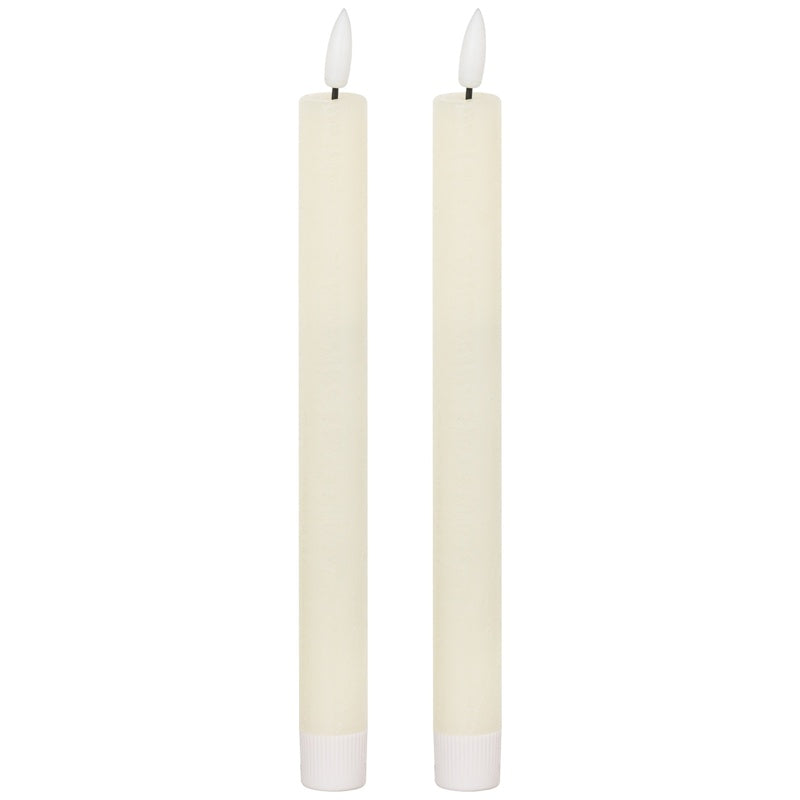 Luxe Collection Natural Glow S/ 2 Ivory LED Dinner Candles