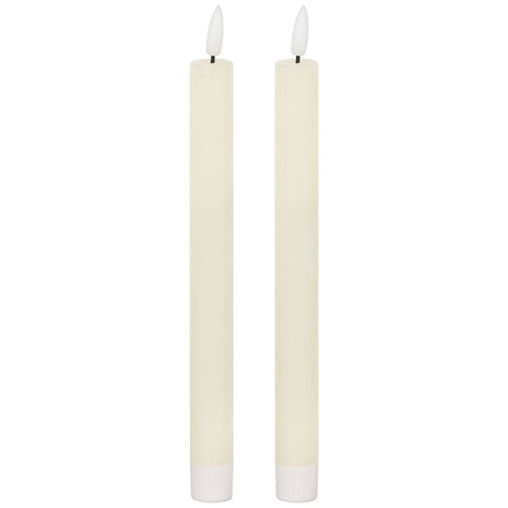 Luxe Collection Natural Glow S/ 2 Ivory LED Dinner Candles