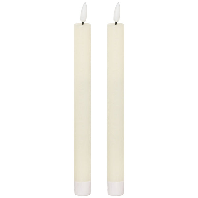 Luxe Collection Natural Glow S/ 2 Ivory LED Dinner Candles