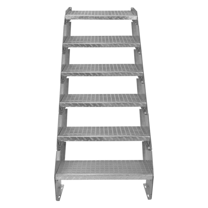 Adjustable 6 Section Galvanised Staircase - 600mm Wide