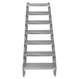 Adjustable 7 Section Galvanised Staircase - 600mm Wide