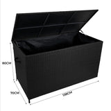 Rattan Cushion Storage Box 582L - Black