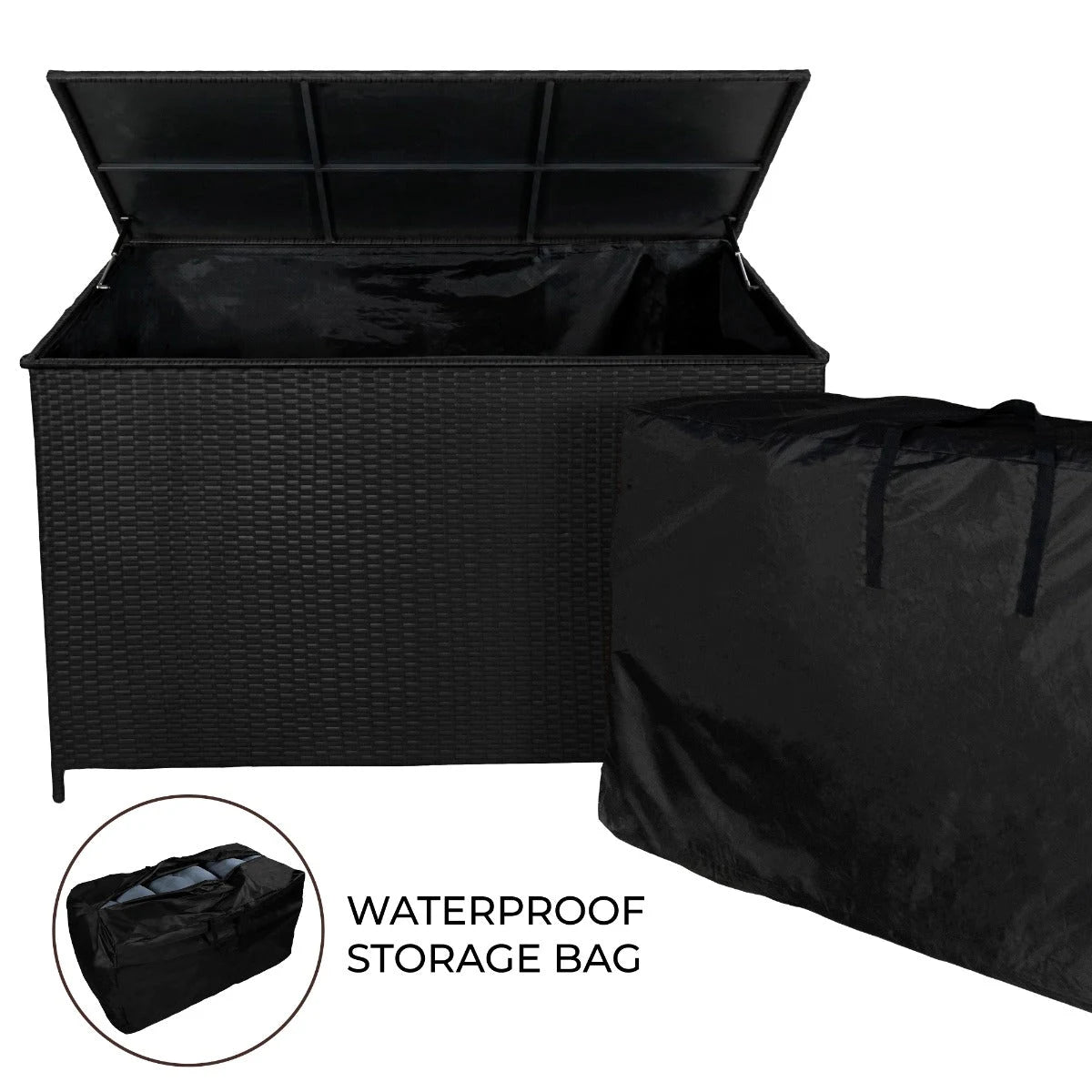 Rattan Storage Box 582L - Black