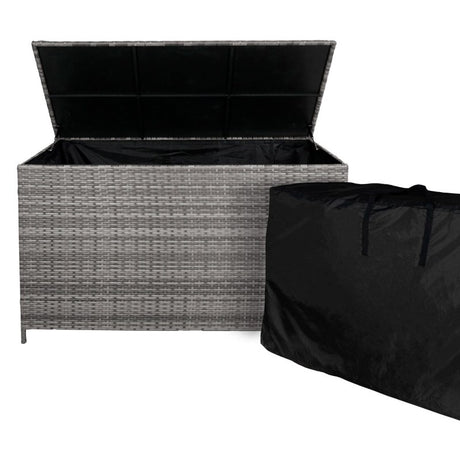 Rattan Cushion Storage Box 582L - Grey