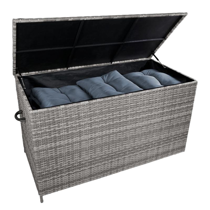 Rattan Cushion Storage Box - Grey