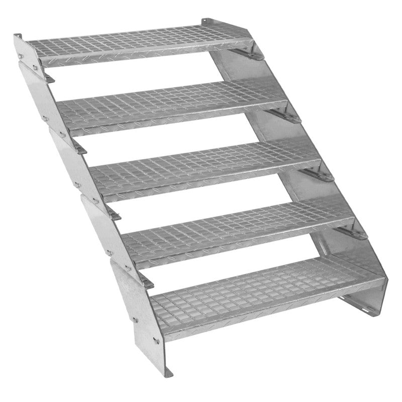 Adjustable 5 Section Galvanised Staircase - 900mm Wide