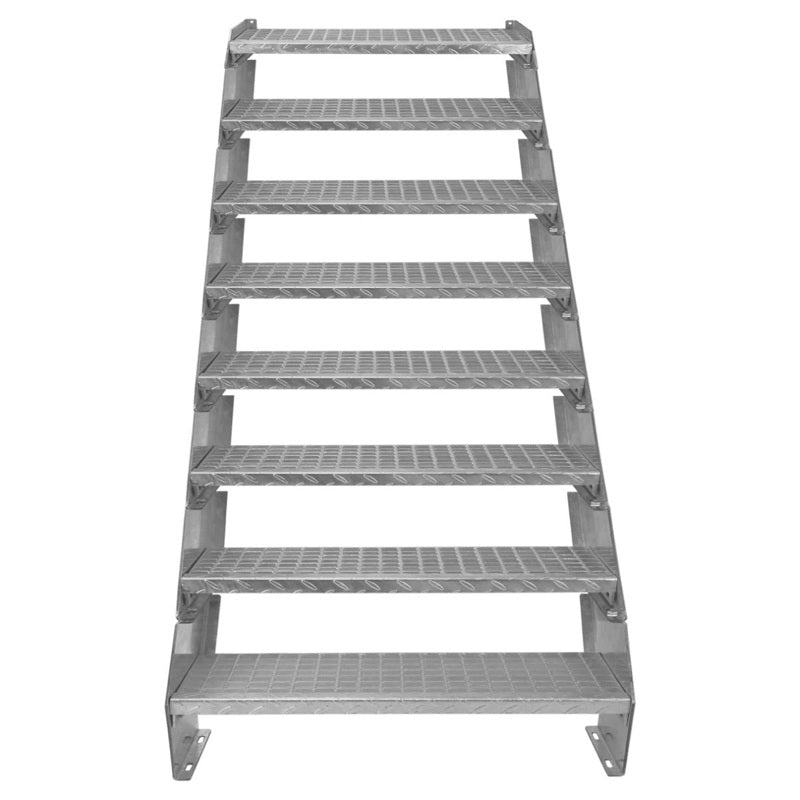 Adjustable 8 Section Galvanised Staircase - 900mm Wide