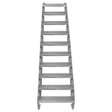 Adjustable 10 Section Galvanised Staircase - 600mm Wide