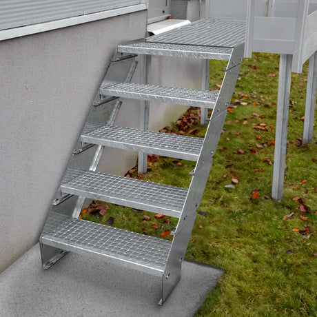 Adjustable 11 Section Galvanised Staircase - 900mm Wide