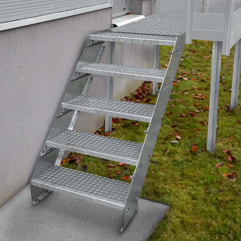 Adjustable 12 Section Galvanised Staircase - 900mm Wide