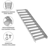 Adjustable 12 Section Galvanised Staircase - 900mm Wide