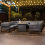 Modular Garden Furniture Set With Fire Pit - Anthracite Grey