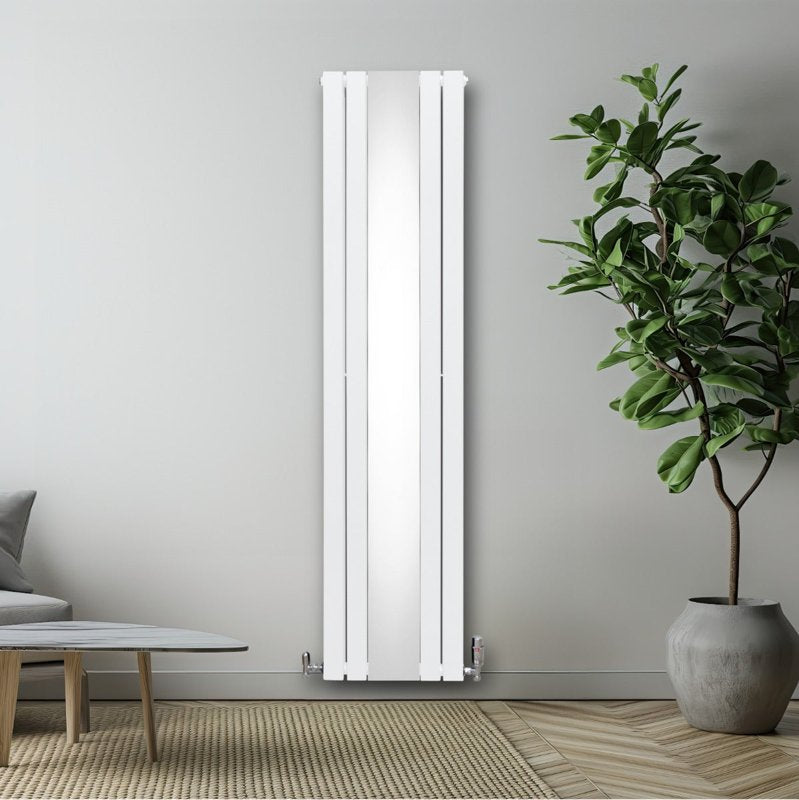 Flat Mirror Radiator - 1800mm x 425mm - White